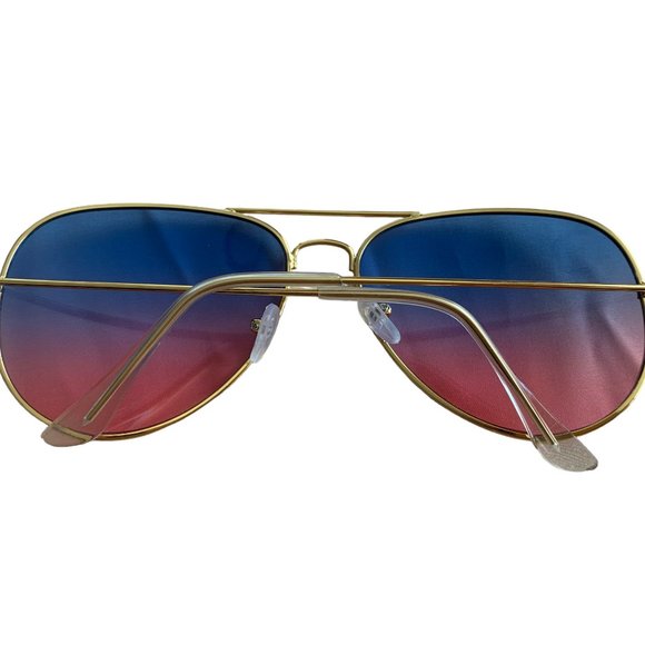 Blue to Pink Gradient Aviator Sunglasses - Picture 4 of 4